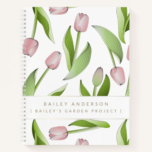 Maßgeschneiderte moderne rosa Tulip Notizblock (Vorderseite)