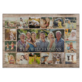 Maßgeschneiderte moderne Rustikale Familienfoto Co Schneidebrett (Vorderseite)