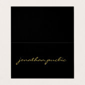 Maßgeschneiderte moderne, schlichte Schwarz und Go Visitenkarten (Außenseite Aufgefaltet)