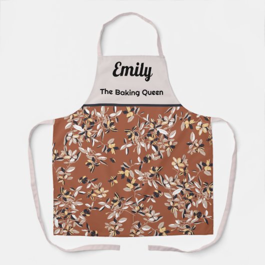 Maßgeschneiderte moderne Schürze mit Blumenmuster (Vorderseite)