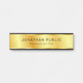 Maßgeschneiderte, moderne Schwarz-Gold-Vorlage Türschild (Vorderseite )