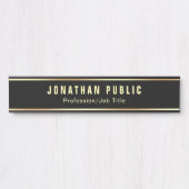 Maßgeschneiderte, moderne Schwarz- und Gold-Vorlag Türschild (Vorderseite )