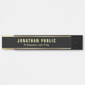 Maßgeschneiderte, moderne Schwarz- und Gold-Vorlag Türschild (Vorderseite )