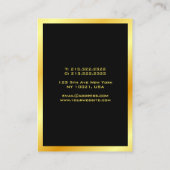 Maßgeschneiderte, moderne Schwarz- und Goldvorlage Visitenkarte (Rückseite)