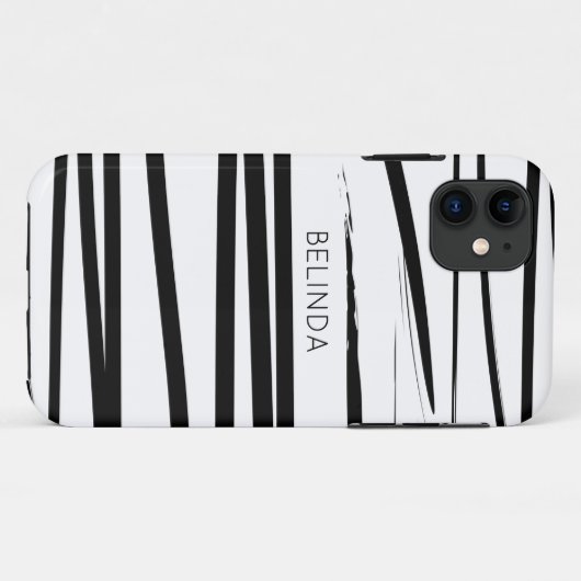 Maßgeschneiderte, moderne Schwarz-Weiß-Linien Abst Case-Mate iPhone Hülle (Rückseite (Horizontal))