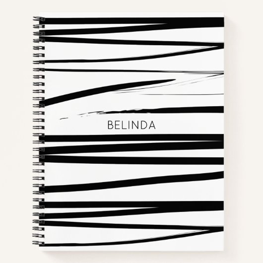 Maßgeschneiderte, moderne Schwarz-Weiß-Linien Abst Notizblock (Vorderseite)