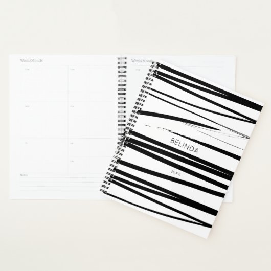 Maßgeschneiderte, moderne Schwarz-Weiß-Linien Abst Planer (Anzeige)