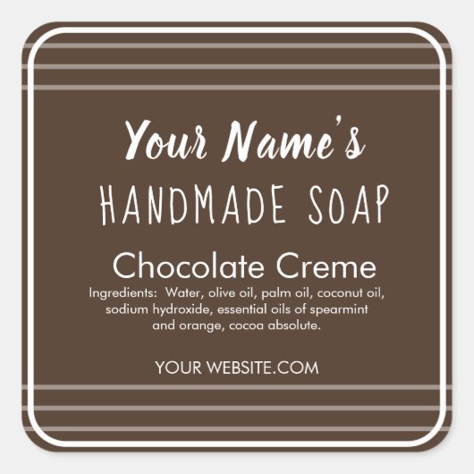 Maßgeschneiderte, moderne Seifenetiketten Minimal Quadratischer Aufkleber (Vorderseite)