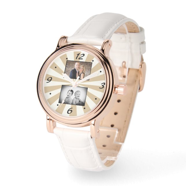 Maßgeschneiderte, moderne Sun Beam 2. FotoCollage Armbanduhr (Winkel)