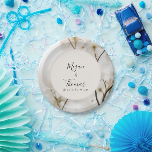 Maßgeschneiderte moderne, weiche, florale Hochzeit Pappteller (Party)