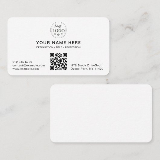 Maßgeschneiderte, moderne, weiß gerundete visitenkarte (Vorne/Hinten)