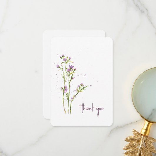 Maßgeschneiderte, moderne Wildblumen mit Handlacki Dankeskarte (Vorderseite/Rückseite Beispiel)