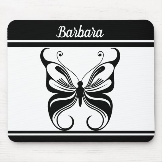 Maßgeschneiderte Monochrome-Butterfly-Mousepad Mousepad (Vorne)