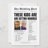 Maßgeschneiderte Monografie, lustige Zeitungshochz Einladung (Vorderseite)