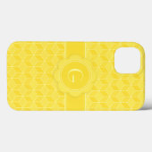 Maßgeschneiderte Monogram Bright Yellow 3D Würfel Case-Mate iPhone Hülle (Rückseite (Horizontal))