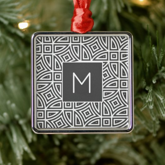 Maßgeschneiderte Monogramm Abstrakte Musterschmuck Ornament Aus Metall (Baum)