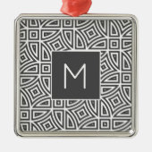 Maßgeschneiderte Monogramm Abstrakte Musterschmuck Ornament Aus Metall (Vorne)