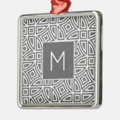 Maßgeschneiderte Monogramm Abstrakte Musterschmuck Ornament Aus Metall (Links)