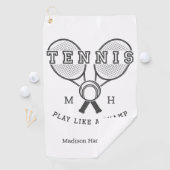 Maßgeschneiderte Monogramm-Bezeichnung TENNIS Golf Golfhandtuch (Insitu)