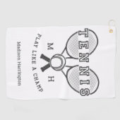 Maßgeschneiderte Monogramm-Bezeichnung TENNIS Golf Golfhandtuch (Horizontal)