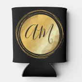 Maßgeschneiderte Monogramm-Buchstaben aus Edelmeta Dosenkühler (Rückseite)