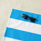 Maßgeschneiderte Monogramm Cerulean Blue Streifen Strandtuch (Beispiel)