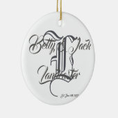 Maßgeschneiderte Monogramm-Familiendekoration Keramik Ornament (Rechts)