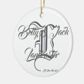 Maßgeschneiderte Monogramm-Familiendekoration Keramik Ornament (Links)