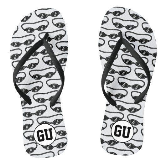 Maßgeschneiderte Monogramm-Flip-Flops mit Schwimmb Badesandalen (Fußbett)