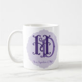 Maßgeschneiderte Monogramm - Geschenkgutscheine fü Kaffeetasse (Links)