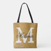 Maßgeschneiderte Monogramm-Imitate Golddrucktüten Tasche (Rückseite)