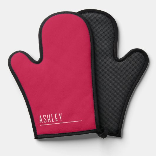 Maßgeschneiderte Monogramm, Kirschrosa neue Linie Ofenhandschuh (Vorderseite/Rückseite)