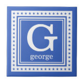 Maßgeschneiderte Monogramm, Name und Farbfliesen Fliese (Vorderseite)