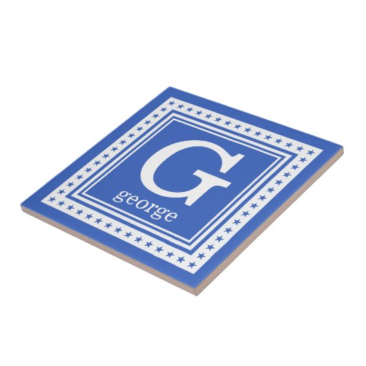 Maßgeschneiderte Monogramm, Name und Farbfliesen Fliese (Seite)