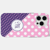 Maßgeschneiderte Monogramm-, Rosa-, Lila- und Weiß Case-Mate iPhone Hülle (Rückseite (Horizontal))