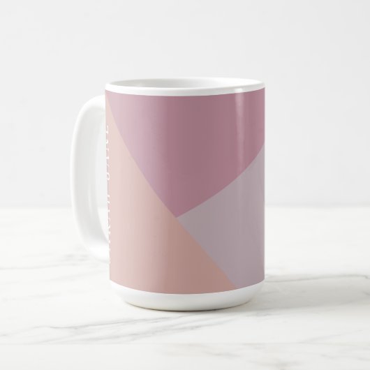 Maßgeschneiderte Monogramm-Tasse mit hellrosa Teto Kaffeetasse (Vorderseite Links)