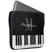 Maßgeschneiderte Monogramm-Tasten für schwarz-weiß Laptopschutzhülle (Vorne Rechts)