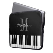 Maßgeschneiderte Monogramm-Tasten für schwarz-weiß Laptopschutzhülle (Vorderseite Links)