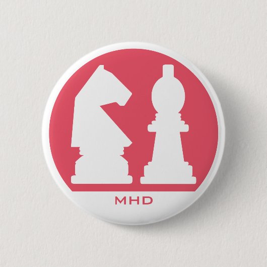 Maßgeschneiderte Monogramm- und Farbtasten CHESS Button (Vorderseite)