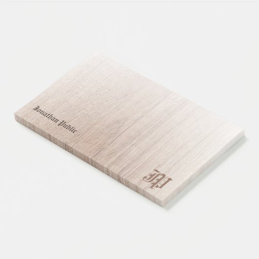 Maßgeschneiderte Monogramm-Vorlage Post-it Klebezettel (angewinkelt)