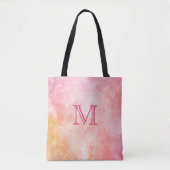 Maßgeschneiderte Monogramm Watercolor Splash Tasch Tasche (Vorderseite)