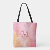 Maßgeschneiderte Monogramm Watercolor Splash Tasch Tasche (Rückseite)