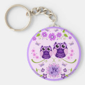 Maßgeschneiderte Monogramme für Eulen, Blume und S Schlüsselanhänger (Vorne)