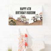 Maßgeschneiderte Monster Trucks Jungs zum Geburtst Banner (Insitu)