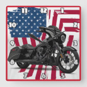Maßgeschneiderte Motorradkunst mit amerikanischer  Quadratische Wanduhr (Vorderseite)