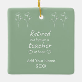 Maßgeschneiderte, müde Lehrerin Sage Green Monogra Keramikornament