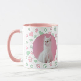 Maßgeschneiderte Mug-Katzen-Drucke und Herz-Muster Tasse