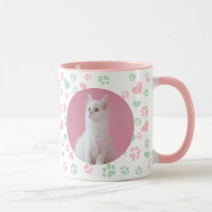 Maßgeschneiderte Mug-Katzen-Drucke und Herz-Muster Tasse