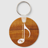 Maßgeschneiderte Musiknote auf Holz Schlüsselanhänger (Vorderseite)