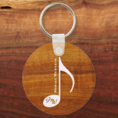Maßgeschneiderte Musiknote auf Holz Schlüsselanhänger (Vorderseite)